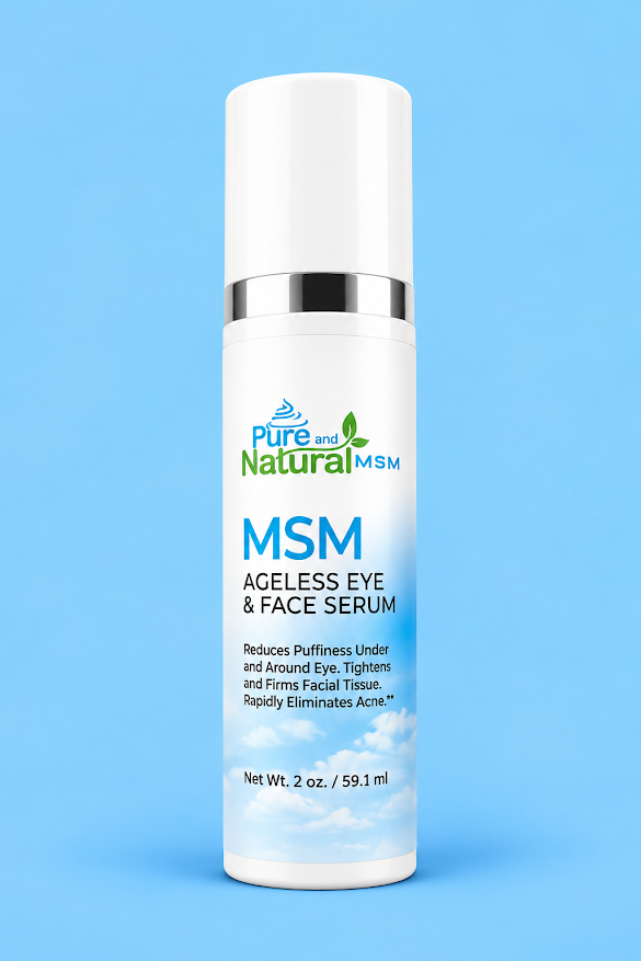 MSM Ageless Eye &  Face Serum 2 oz. Airless Pump.